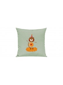 Sofa Kissen mit tollem Motiv Bär, Farbe pastellgruen