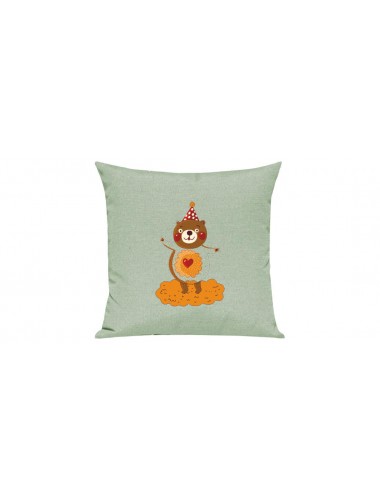 Sofa Kissen mit tollem Motiv Bär, Farbe pastellgruen
