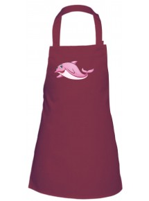 Kinder Latzschürze mit tollen Motiven Delfin, burgundy