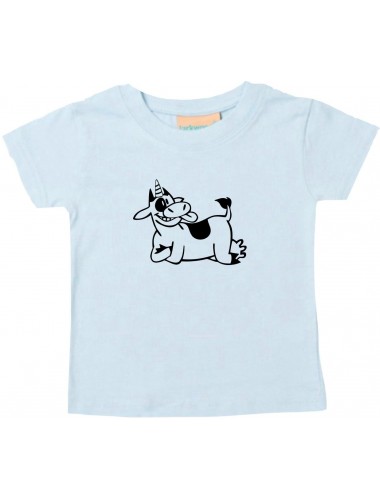 Kinder T-Shirt lustige Tiere Einhornkuh, Einhorn, Kuh hellblau, 0-6 Monate
