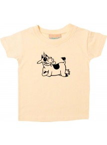 Kinder T-Shirt lustige Tiere Einhornkuh, Einhorn, Kuh hellgelb, 0-6 Monate