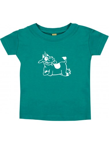 Kinder T-Shirt lustige Tiere Einhornkuh, Einhorn, Kuh jade, 0-6 Monate