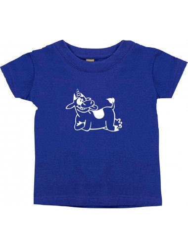 Kinder T-Shirt lustige Tiere Einhornkuh, Einhorn, Kuh lila, 0-6 Monate