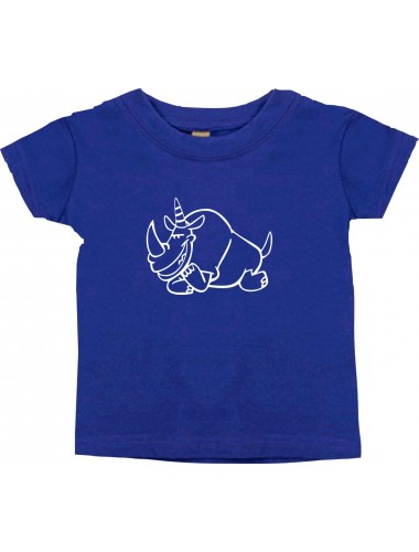 Kinder T-Shirt lustige Tiere Einhornnashorn, Einhorn, Nashorn lila, 0-6 Monate