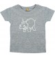 Kinder T-Shirt lustige Tiere Einhornnilpferd, Einhorn, Nilpferd grau, 0-6 Monate