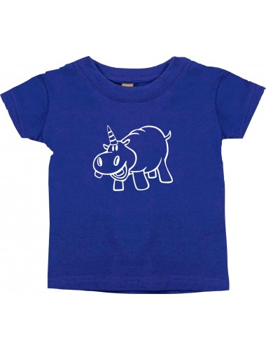 Kinder T-Shirt lustige Tiere Einhornnilpferd, Einhorn, Nilpferd lila, 0-6 Monate