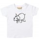 Kinder T-Shirt lustige Tiere Einhornnilpferd, Einhorn, Nilpferd weiss, 0-6 Monate