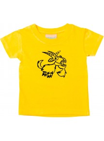 Kinder T-Shirt lustige Tiere Einhornziege, Einhorn, Ziege gelb, 0-6 Monate