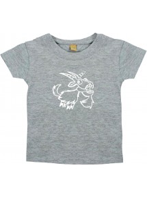 Kinder T-Shirt lustige Tiere Einhornziege, Einhorn, Ziege grau, 0-6 Monate