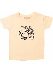 Kinder T-Shirt lustige Tiere Einhornziege, Einhorn, Ziege hellgelb, 0-6 Monate