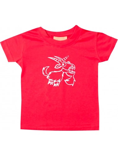 Kinder T-Shirt lustige Tiere Einhornziege, Einhorn, Ziege rot, 0-6 Monate