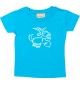 Kinder T-Shirt lustige Tiere Einhornziege, Einhorn, Ziege tuerkis, 0-6 Monate