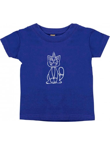 Kinder T-Shirt lustige Tiere Einhornkatze, Einhorn, Katze lila, 0-6 Monate