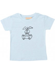 Kinder T-Shirt lustige Tiere Einhornhase, Einhorn, Hase hellblau, 0-6 Monate