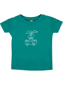 Kinder T-Shirt lustige Tiere Einhornhase, Einhorn, Hase jade, 0-6 Monate