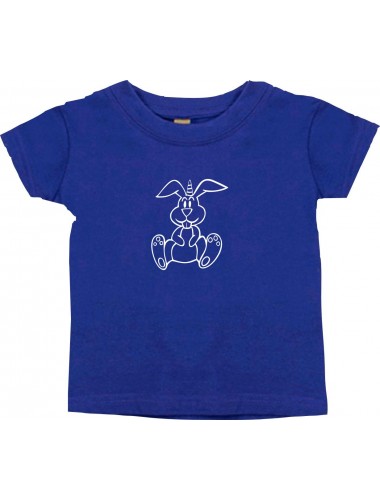 Kinder T-Shirt lustige Tiere Einhornhase, Einhorn, Hase lila, 0-6 Monate