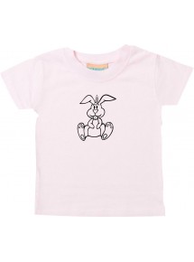 Kinder T-Shirt lustige Tiere Einhornhase, Einhorn, Hase rosa, 0-6 Monate