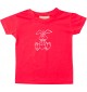 Kinder T-Shirt lustige Tiere Einhornhase, Einhorn, Hase rot, 0-6 Monate