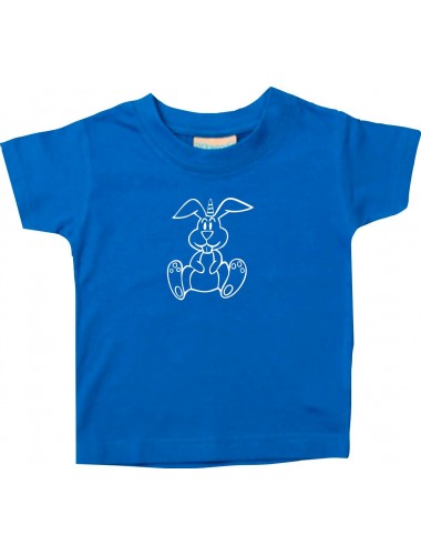 Kinder T-Shirt lustige Tiere Einhornhase, Einhorn, Hase royal, 0-6 Monate