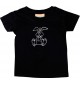 Kinder T-Shirt lustige Tiere Einhornhase, Einhorn, Hase schwarz, 0-6 Monate