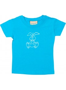 Kinder T-Shirt lustige Tiere Einhornhase, Einhorn, Hase tuerkis, 0-6 Monate