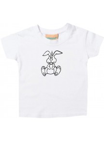 Kinder T-Shirt lustige Tiere Einhornhase, Einhorn, Hase weiss, 0-6 Monate
