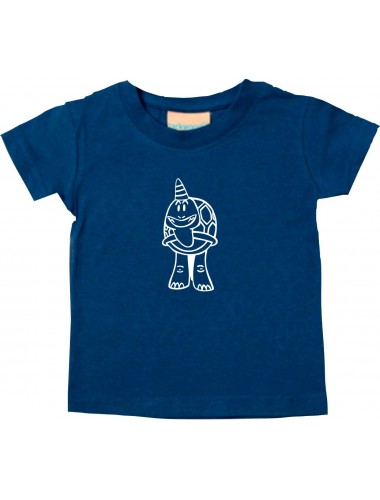 Kinder T-Shirt lustige Tiere EinhornSchildkröte , Einhorn, Schildkröte navy, 0-6 Monate