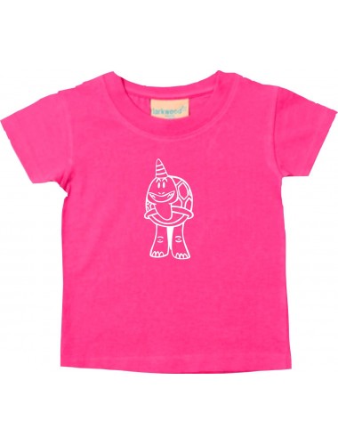 Kinder T-Shirt lustige Tiere EinhornSchildkröte , Einhorn, Schildkröte pink, 0-6 Monate