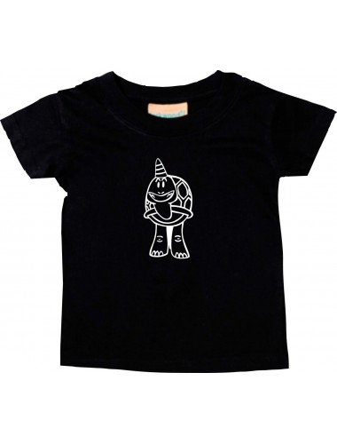 Kinder T-Shirt lustige Tiere EinhornSchildkröte , Einhorn, Schildkröte schwarz, 0-6 Monate