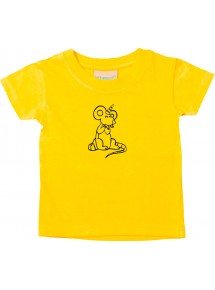 Kinder T-Shirt lustige Tiere Einhorn Maus , Einhorn, Maus gelb, 0-6 Monate