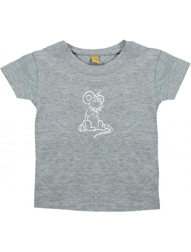 Kinder T-Shirt lustige Tiere Einhorn Maus , Einhorn, Maus grau, 0-6 Monate