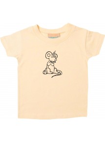 Kinder T-Shirt lustige Tiere Einhorn Maus , Einhorn, Maus hellgelb, 0-6 Monate