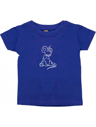 Kinder T-Shirt lustige Tiere Einhorn Maus , Einhorn, Maus lila, 0-6 Monate