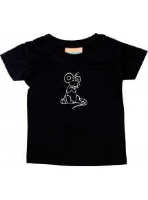 Kinder T-Shirt lustige Tiere Einhorn Maus , Einhorn, Maus schwarz, 0-6 Monate
