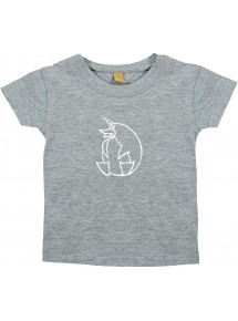 Kinder T-Shirt lustige Tiere EinhornPinguin , Einhorn, Pinguin grau, 0-6 Monate