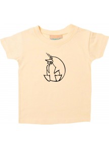 Kinder T-Shirt lustige Tiere EinhornPinguin , Einhorn, Pinguin hellgelb, 0-6 Monate