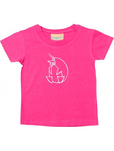 Kinder T-Shirt lustige Tiere EinhornPinguin , Einhorn, Pinguin pink, 0-6 Monate