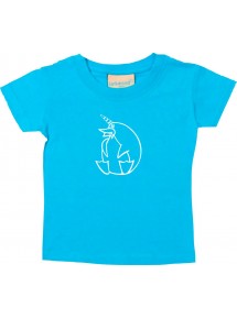 Kinder T-Shirt lustige Tiere EinhornPinguin , Einhorn, Pinguin tuerkis, 0-6 Monate