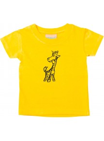 Kinder T-Shirt lustige Tiere Einhorngiraffe, Einhorn, Giraffe gelb, 0-6 Monate