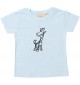 Kinder T-Shirt lustige Tiere Einhorngiraffe, Einhorn, Giraffe hellblau, 0-6 Monate