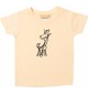 Kinder T-Shirt lustige Tiere Einhorngiraffe, Einhorn, Giraffe hellgelb, 0-6 Monate