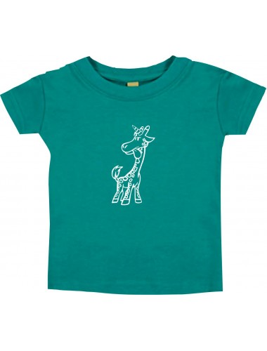 Kinder T-Shirt lustige Tiere Einhorngiraffe, Einhorn, Giraffe jade, 0-6 Monate