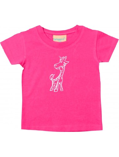 Kinder T-Shirt lustige Tiere Einhorngiraffe, Einhorn, Giraffe pink, 0-6 Monate