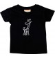 Kinder T-Shirt lustige Tiere Einhorngiraffe, Einhorn, Giraffe schwarz, 0-6 Monate