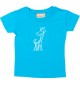 Kinder T-Shirt lustige Tiere Einhorngiraffe, Einhorn, Giraffe tuerkis, 0-6 Monate