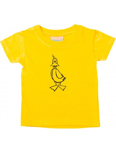 Kinder T-Shirt lustige Tiere EinhornEnte , Einhorn, Ente gelb, 0-6 Monate