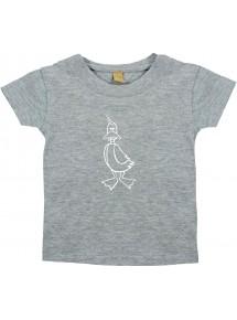 Kinder T-Shirt lustige Tiere EinhornEnte , Einhorn, Ente grau, 0-6 Monate