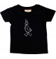 Kinder T-Shirt lustige Tiere EinhornEnte , Einhorn, Ente schwarz, 0-6 Monate