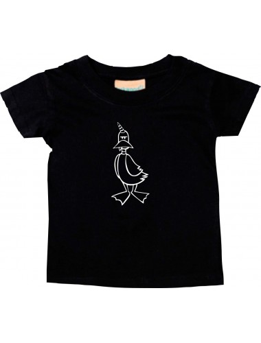 Kinder T-Shirt lustige Tiere EinhornEnte , Einhorn, Ente schwarz, 0-6 Monate