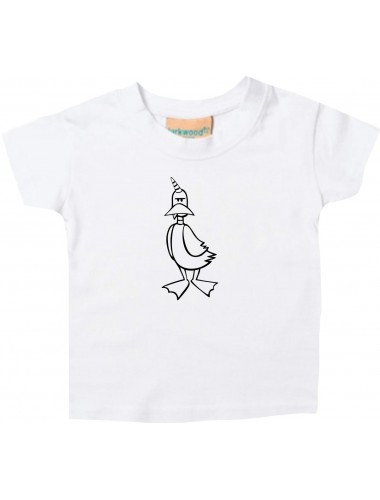 Kinder T-Shirt lustige Tiere EinhornEnte , Einhorn, Ente weiss, 0-6 Monate
